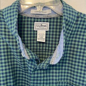 L.L. Bean Blue and Green Checkered Shirt